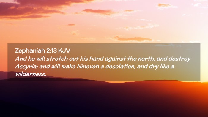 Picture 02 - Zephaniah 2:13 KJV Desktop Wallpaper - And he will stretch out his hand against the - Desktop Bible Verse Wallpaper