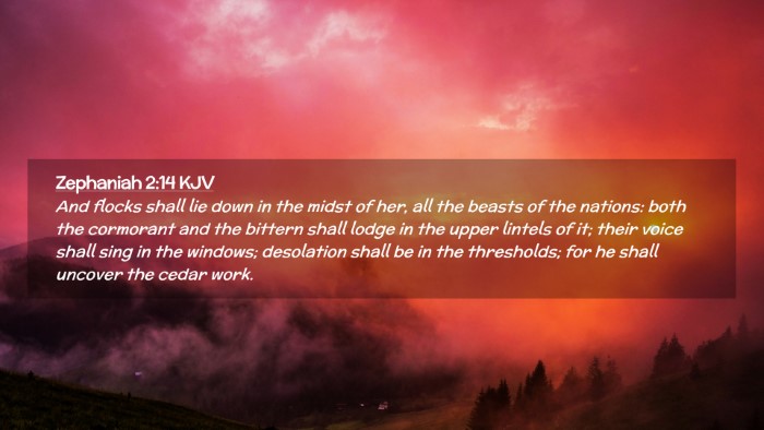 Picture 02 - Zephaniah 2:14 KJV Desktop Wallpaper - And flocks shall lie down in the midst of her, - Desktop Bible Verse Wallpaper