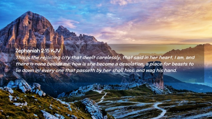 Picture 02 - Zephaniah 2:15 KJV Desktop Wallpaper - This is the rejoicing city that dwelt carelessly, - Desktop Bible Verse Wallpaper