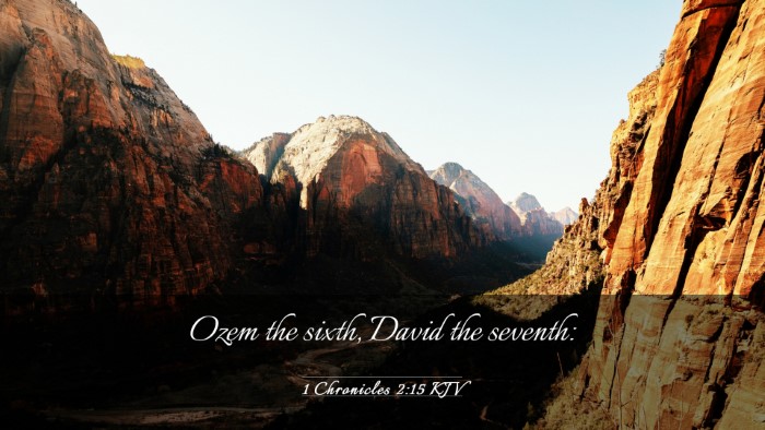 Picture 03 - 1 Chronicles 2:15 KJV Desktop Wallpaper - Ozem the sixth, David the - Desktop Bible Verse Wallpaper