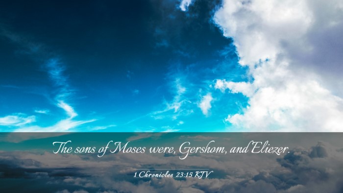 Picture 03 - 1 Chronicles 23:15 KJV Desktop Wallpaper - The sons of Moses were, Gershom, and - Desktop Bible Verse Wallpaper
