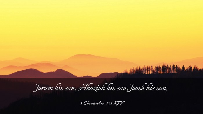 Picture 03 - 1 Chronicles 3:11 KJV Desktop Wallpaper - Joram his son, Ahaziah his son, Joash his - Desktop Bible Verse Wallpaper