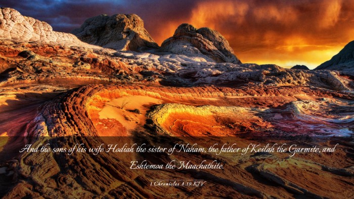 Picture 03 - 1 Chronicles 4:19 KJV Desktop Wallpaper - And the sons of his wife Hodiah the sister of - Desktop Bible Verse Wallpaper