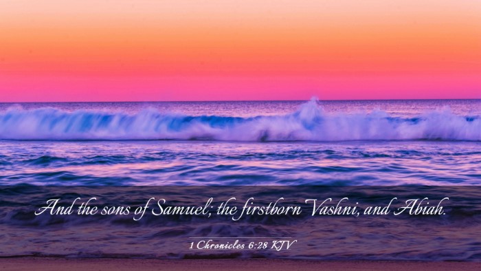 Picture 03 - 1 Chronicles 6:28 KJV Desktop Wallpaper - And the sons of Samuel; the firstborn Vashni, and - Desktop Bible Verse Wallpaper