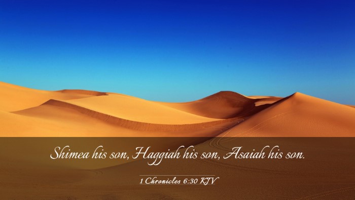 Picture 03 - 1 Chronicles 6:30 KJV Desktop Wallpaper - Shimea his son, Haggiah his son, Asaiah his - Desktop Bible Verse Wallpaper