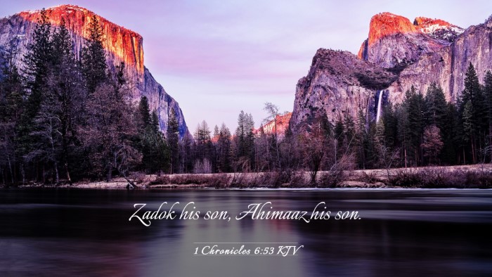 Picture 03 - 1 Chronicles 6:53 KJV Desktop Wallpaper - Zadok his son, Ahimaaz his - Desktop Bible Verse Wallpaper