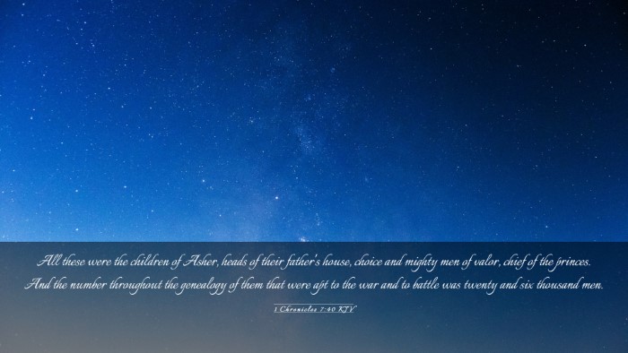 Picture 03 - 1 Chronicles 7:40 KJV Desktop Wallpaper - All these were the children of Asher, heads of - Desktop Bible Verse Wallpaper