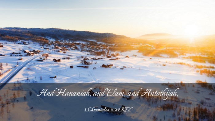 Picture 03 - 1 Chronicles 8:24 KJV Desktop Wallpaper - And Hananiah, and Elam, and - Desktop Bible Verse Wallpaper
