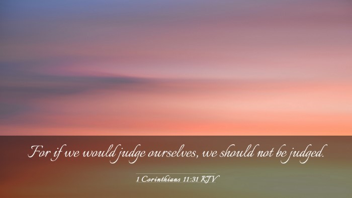 Picture 03 - 1 Corinthians 11:31 KJV Desktop Wallpaper - For if we would judge ourselves, we should not be - Desktop Bible Verse Wallpaper