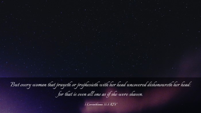 Picture 03 - 1 Corinthians 11:5 KJV Desktop Wallpaper - But every woman that prayeth or prophesieth with - Desktop Bible Verse Wallpaper