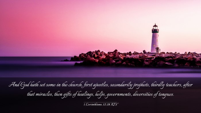 Picture 03 - 1 Corinthians 12:28 KJV Desktop Wallpaper - And God hath set some in the church, first - Desktop Bible Verse Wallpaper