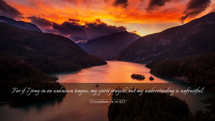 Picture 03 - 1 Corinthians 14:14 KJV Desktop Wallpaper - For if I pray in an unknown tongue, my spirit - Desktop Bible Verse Wallpaper
