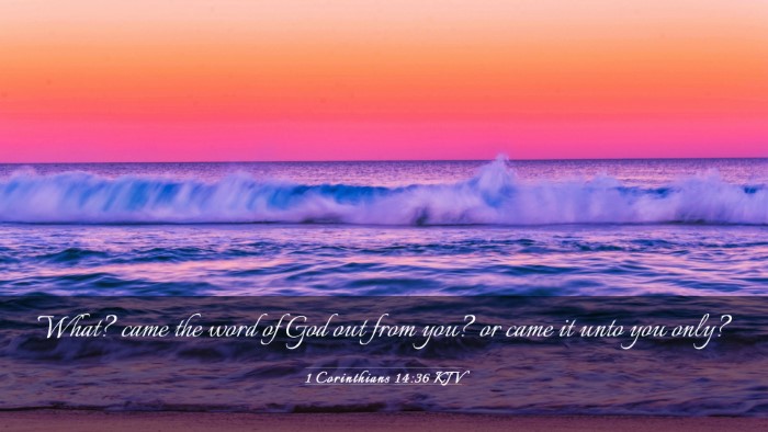 Picture 03 - 1 Corinthians 14:36 KJV Desktop Wallpaper - What? came the word of God out from you? or came - Desktop Bible Verse Wallpaper