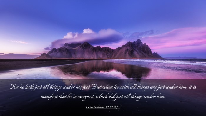 Picture 03 - 1 Corinthians 15:27 KJV Desktop Wallpaper - For he hath put all things under his feet. But - Desktop Bible Verse Wallpaper