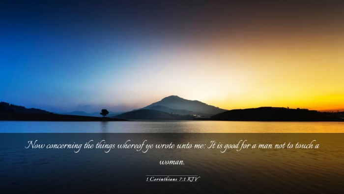Picture 03 - 1 Corinthians 7:1 KJV Desktop Wallpaper - Now concerning the things whereof ye wrote unto - Desktop Bible Verse Wallpaper