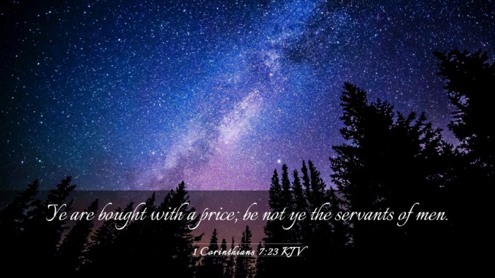 Picture 03 - 1 Corinthians 7:23 KJV Desktop Wallpaper - Ye are bought with a price; be not ye the - Desktop Bible Verse Wallpaper