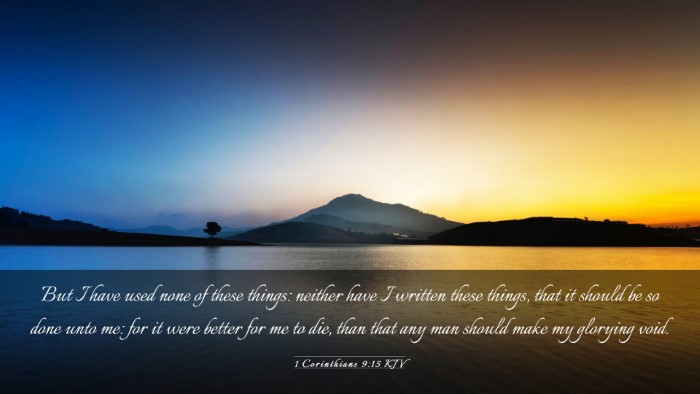 Picture 03 - 1 Corinthians 9:15 KJV Desktop Wallpaper - But I have used none of these things: neither - Desktop Bible Verse Wallpaper