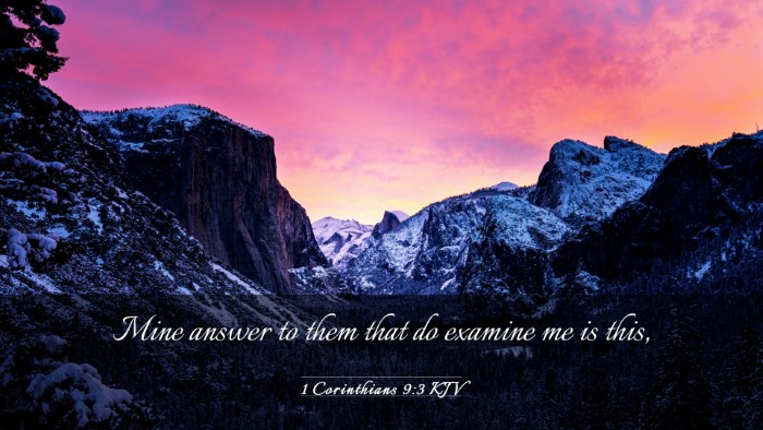 Picture 03 - 1 Corinthians 9:3 KJV Desktop Wallpaper - Mine answer to them that do examine me is - Desktop Bible Verse Wallpaper