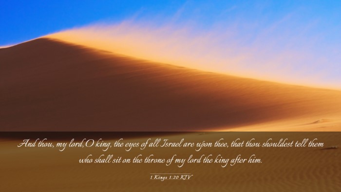 Picture 03 - 1 Kings 1:20 KJV Desktop Wallpaper - And thou, my lord, O king, the eyes of all Israel - Desktop Bible Verse Wallpaper