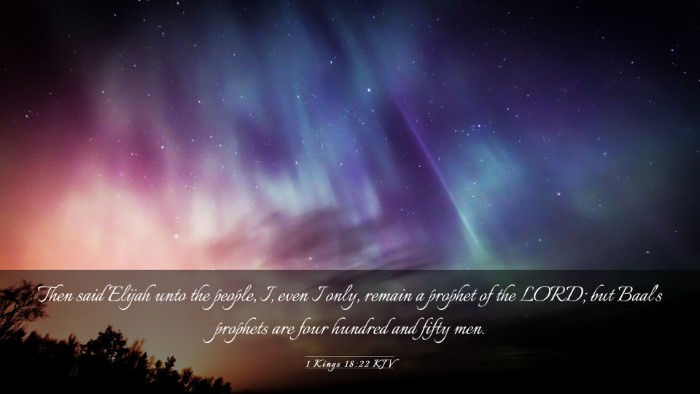 Picture 03 - 1 Kings 18:22 KJV Desktop Wallpaper - Then said Elijah unto the people, I, even I only, - Desktop Bible Verse Wallpaper