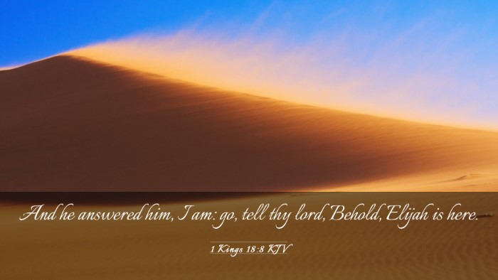 Picture 03 - 1 Kings 18:8 KJV Desktop Wallpaper - And he answered him, I am: go, tell thy lord, - Desktop Bible Verse Wallpaper