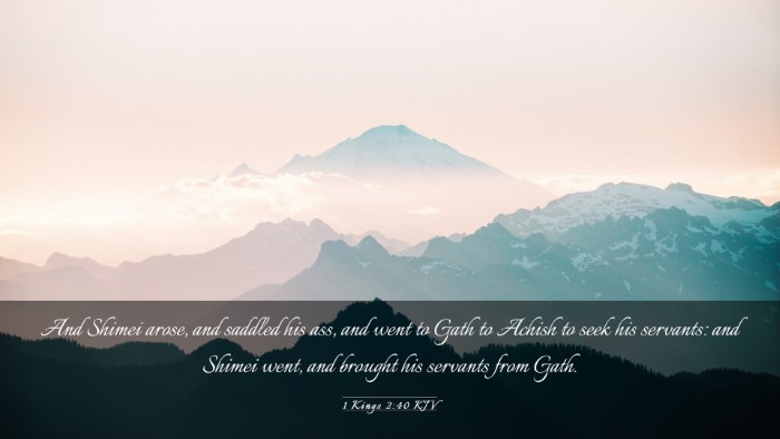 Picture 03 - 1 Kings 2:40 KJV Desktop Wallpaper - And Shimei arose, and saddled his ass, and went - Desktop Bible Verse Wallpaper