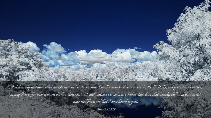 Picture 03 - 1 Kings 2:42 KJV Desktop Wallpaper - And the king sent and called for Shimei, and said - Desktop Bible Verse Wallpaper