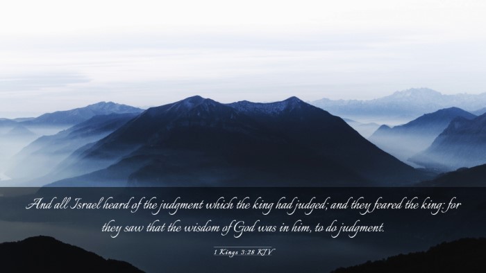 Picture 03 - 1 Kings 3:28 KJV Desktop Wallpaper - And all Israel heard of the judgment which the - Desktop Bible Verse Wallpaper