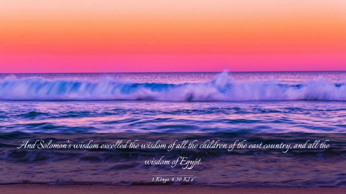 Picture 03 - 1 Kings 4:30 KJV Desktop Wallpaper - And Solomon's wisdom excelled the wisdom of all - Desktop Bible Verse Wallpaper
