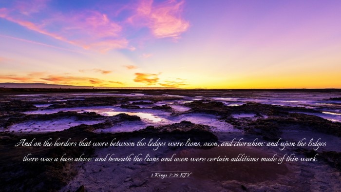 Picture 03 - 1 Kings 7:29 KJV Desktop Wallpaper - And on the borders that were between the ledges - Desktop Bible Verse Wallpaper
