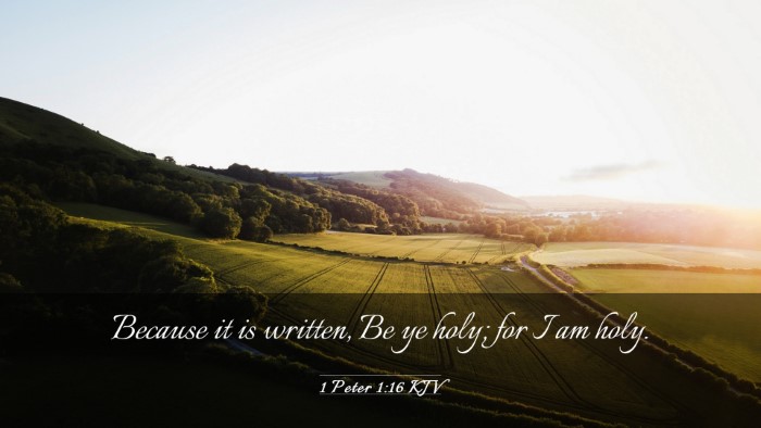 Picture 03 - 1 Peter 1:16 KJV Desktop Wallpaper - Because it is written, Be ye holy; for I am - Desktop Bible Verse Wallpaper
