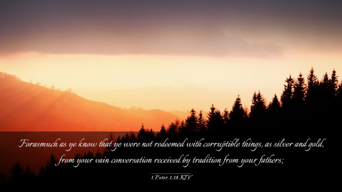 Picture 03 - 1 Peter 1:18 KJV Desktop Wallpaper - Forasmuch as ye know that ye were not redeemed - Desktop Bible Verse Wallpaper
