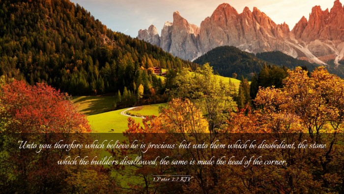 Picture 03 - 1 Peter 2:7 KJV Desktop Wallpaper - Unto you therefore which believe he is precious: - Desktop Bible Verse Wallpaper