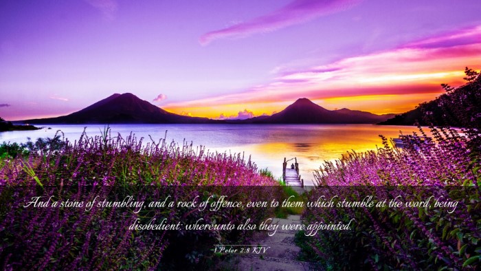 Picture 03 - 1 Peter 2:8 KJV Desktop Wallpaper - And a stone of stumbling, and a rock of offence, - Desktop Bible Verse Wallpaper
