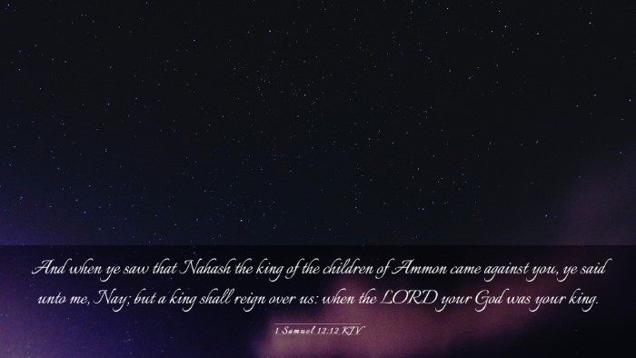 Picture 03 - 1 Samuel 12:12 KJV Desktop Wallpaper - And when ye saw that Nahash the king of the - Desktop Bible Verse Wallpaper