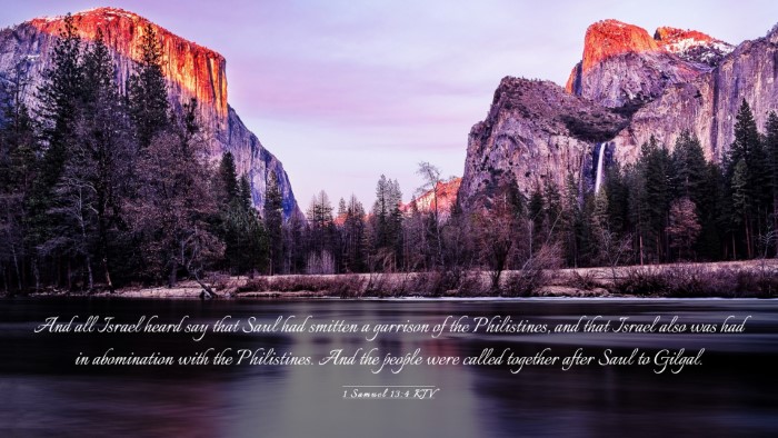Picture 03 - 1 Samuel 13:4 KJV Desktop Wallpaper - And all Israel heard say that Saul had smitten a - Desktop Bible Verse Wallpaper
