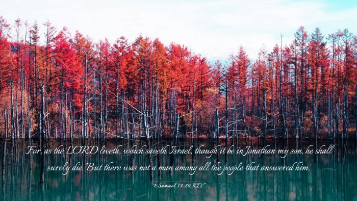 Picture 03 - 1 Samuel 14:39 KJV Desktop Wallpaper - For, as the LORD liveth, which saveth Israel, - Desktop Bible Verse Wallpaper