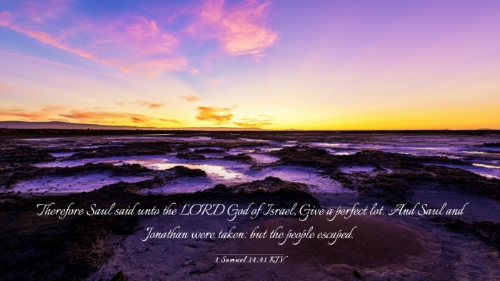 Picture 03 - 1 Samuel 14:41 KJV Desktop Wallpaper - Therefore Saul said unto the LORD God of Israel, - Desktop Bible Verse Wallpaper