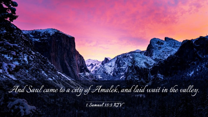 Picture 03 - 1 Samuel 15:5 KJV Desktop Wallpaper - And Saul came to a city of Amalek, and laid wait - Desktop Bible Verse Wallpaper