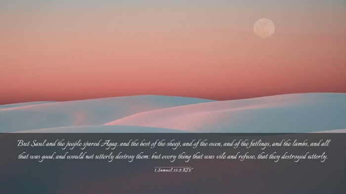 Picture 03 - 1 Samuel 15:9 KJV Desktop Wallpaper - But Saul and the people spared Agag, and the best - Desktop Bible Verse Wallpaper