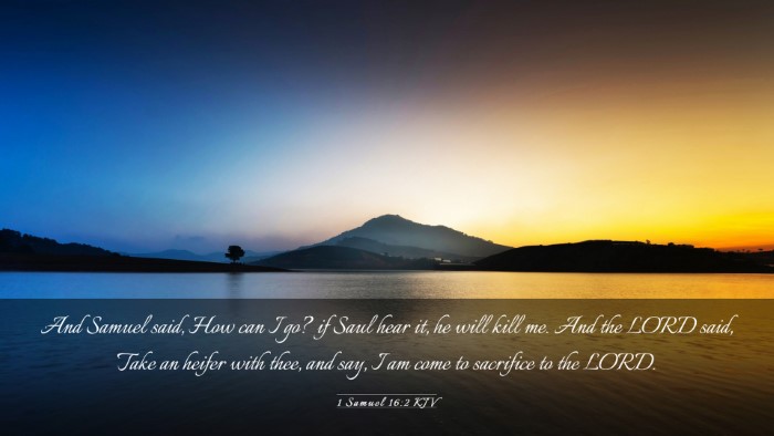 Picture 03 - 1 Samuel 16:2 KJV Desktop Wallpaper - And Samuel said, How can I go? if Saul hear it, - Desktop Bible Verse Wallpaper