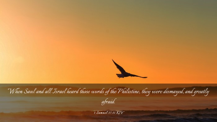 Picture 03 - 1 Samuel 17:11 KJV Desktop Wallpaper - When Saul and all Israel heard those words of the - Desktop Bible Verse Wallpaper