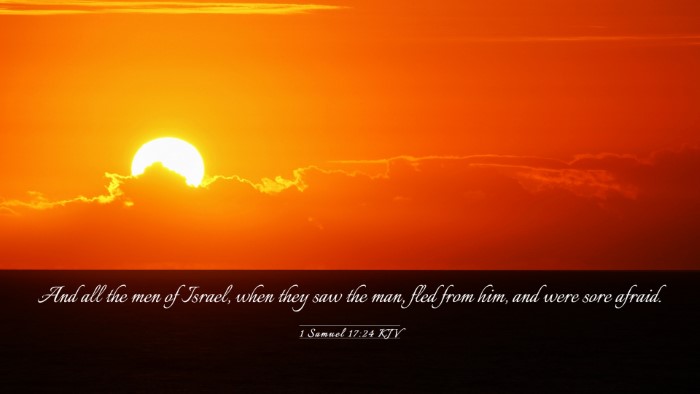 Picture 03 - 1 Samuel 17:24 KJV Desktop Wallpaper - And all the men of Israel, when they saw the man, - Desktop Bible Verse Wallpaper