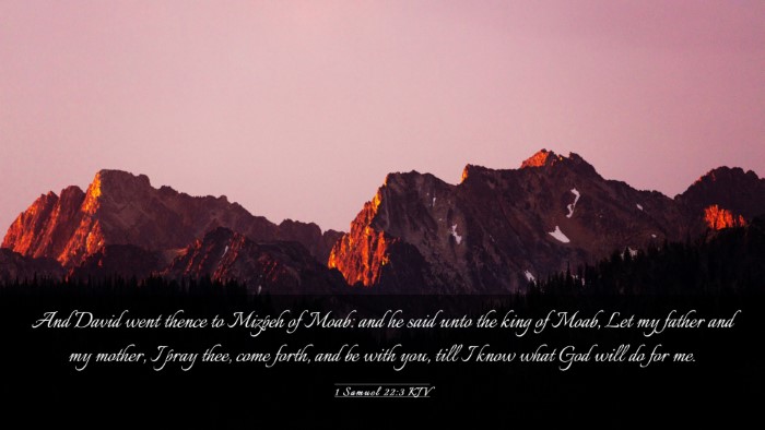 Picture 03 - 1 Samuel 22:3 KJV Desktop Wallpaper - And David went thence to Mizpeh of Moab: and he - Desktop Bible Verse Wallpaper