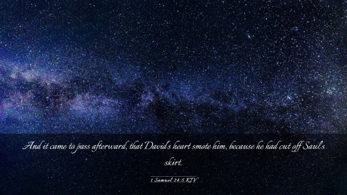 Picture 03 - 1 Samuel 24:5 KJV Desktop Wallpaper - And it came to pass afterward, that David's heart - Desktop Bible Verse Wallpaper