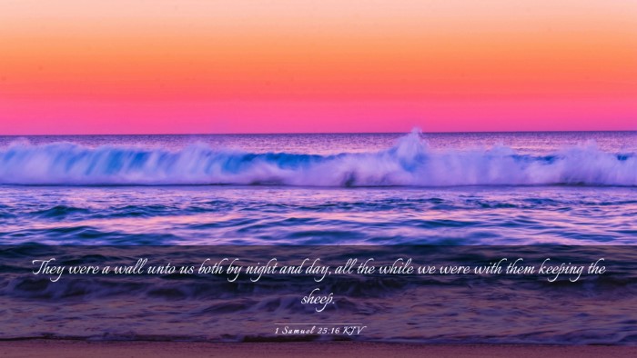 Picture 03 - 1 Samuel 25:16 KJV Desktop Wallpaper - They were a wall unto us both by night and day, - Desktop Bible Verse Wallpaper