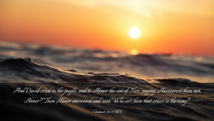 Picture 03 - 1 Samuel 26:14 KJV Desktop Wallpaper - And David cried to the people, and to Abner the - Desktop Bible Verse Wallpaper