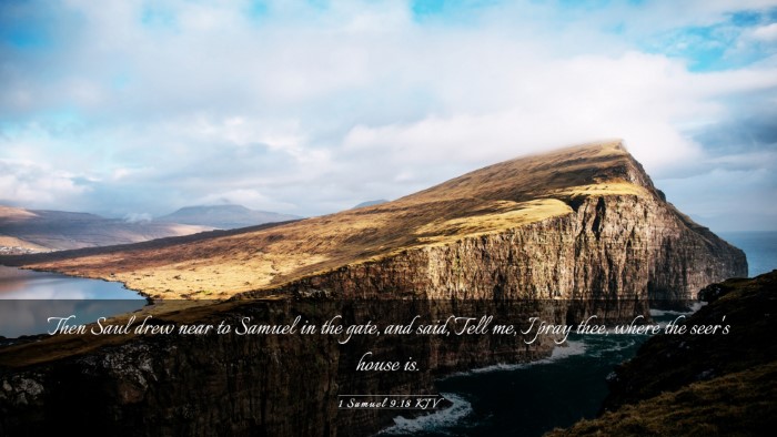 Picture 03 - 1 Samuel 9:18 KJV Desktop Wallpaper - Then Saul drew near to Samuel in the gate, and - Desktop Bible Verse Wallpaper