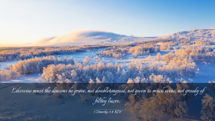 Picture 03 - 1 Timothy 3:8 KJV Desktop Wallpaper - Likewise must the deacons be grave, not - Desktop Bible Verse Wallpaper