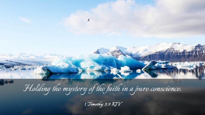 Picture 03 - 1 Timothy 3:9 KJV Desktop Wallpaper - Holding the mystery of the faith in a pure - Desktop Bible Verse Wallpaper
